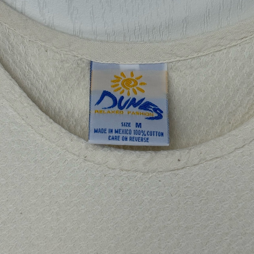 Vintage Dunes Textured Cotton Tiered Maxi Dress Size Medium Cream White - Picture 6 of 8